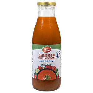 Vignette bouteille bio gaspacho tomates et concombres