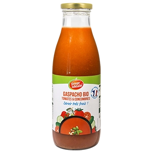Vignette bouteille bio gaspacho tomates et concombres